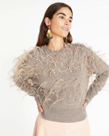 Shop Tanya Taylor Lexia Wool Feather Sweater at Tanya Taylor